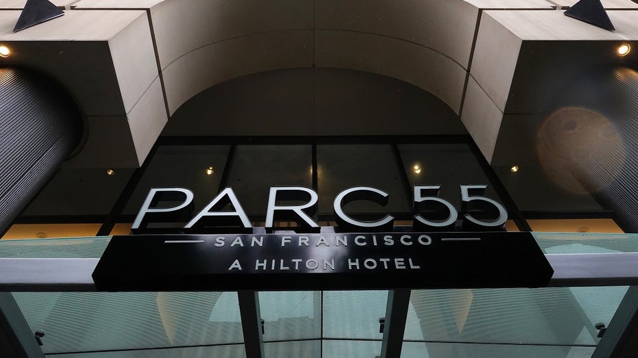 front of Parc 55 San Francisco building